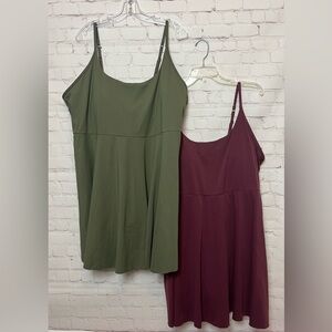 Amazon Women's Olive Green and Burgundy Spaghetti Strap Dresses